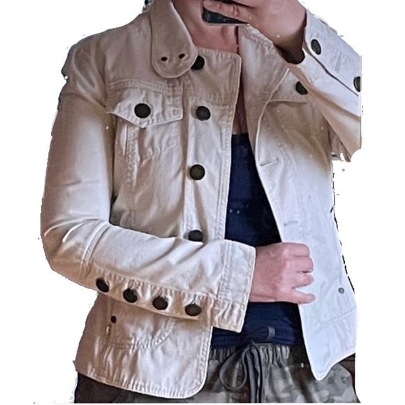 Twill Twenty Two ivory twill utility jacket blazer casual cool - Picture 3 of 11